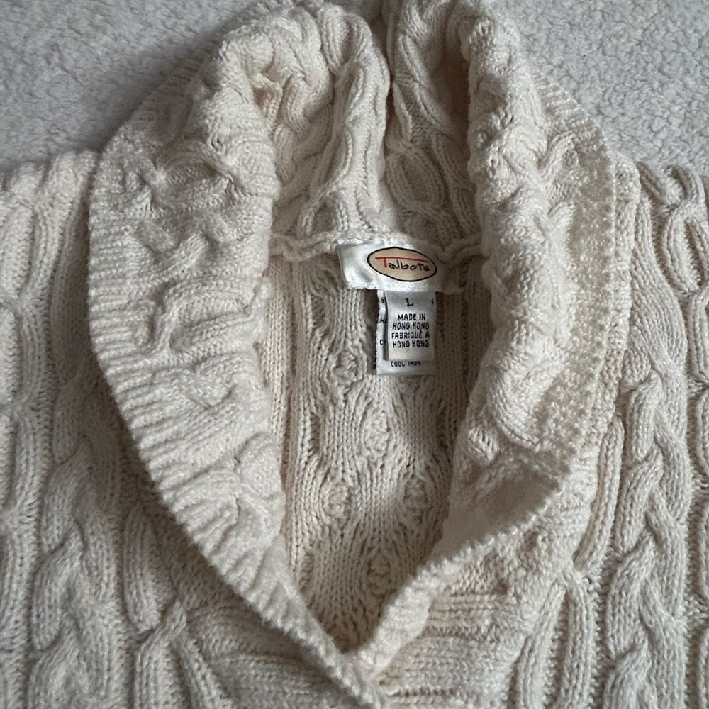 Talbots Ivory Cable Knit Sweater - Picture 2 of 11